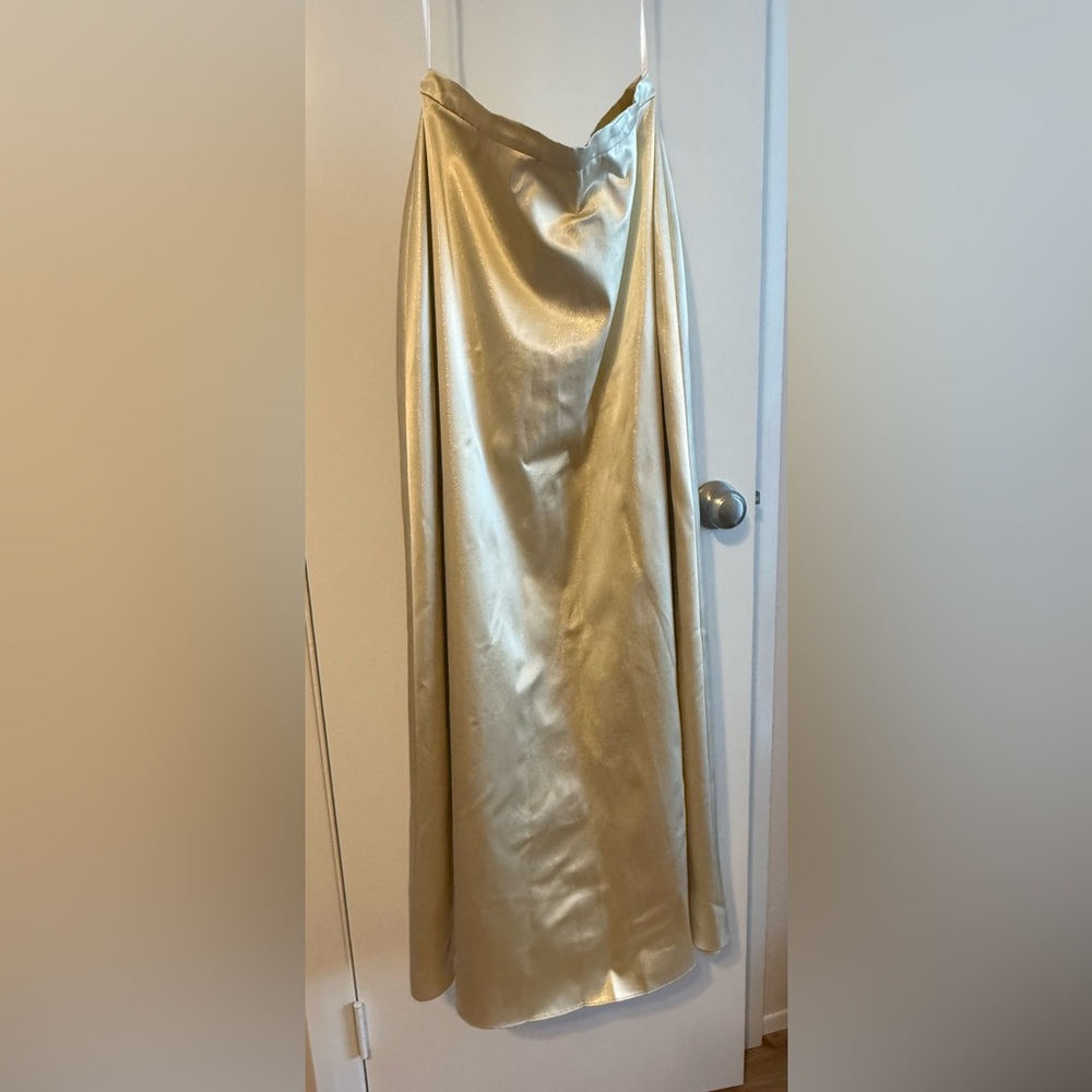 Betsy & Adam Shimmering Gold Maxi Skirt